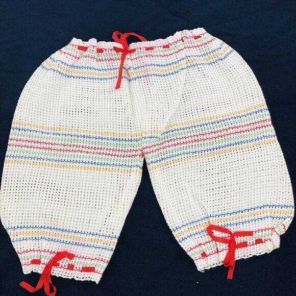 Toddler Baby Girls Bloomer Pants Handmade Embroidered Cottagecore Prairie Mesh - Picture 1 of 8
